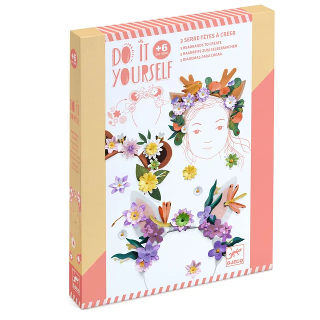 Djeco Flower Friends kit 3 cerchietti creativi feltro