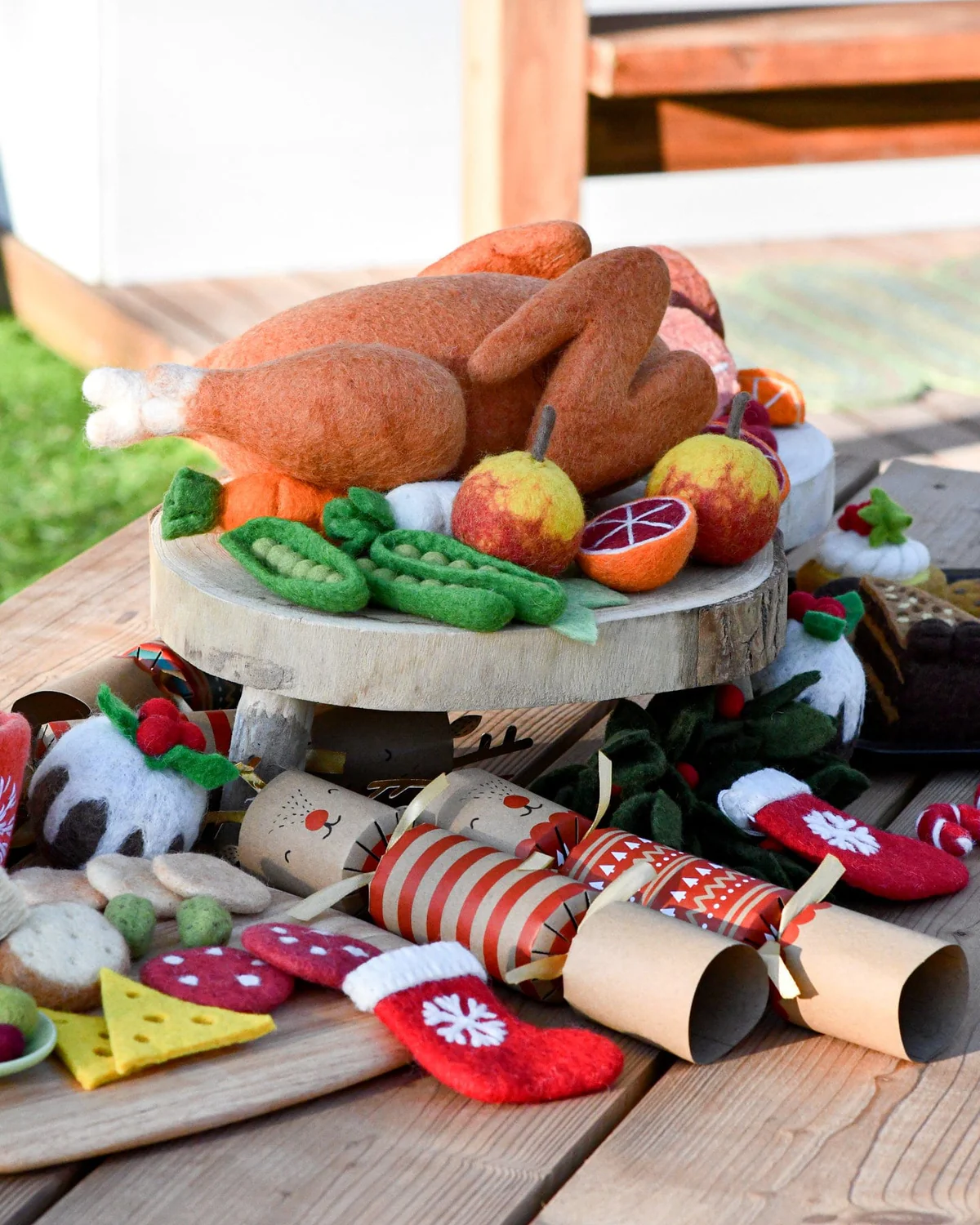 Tara Treasures Roast Turkey cibo giocattolo feltro tacchino 25 cm