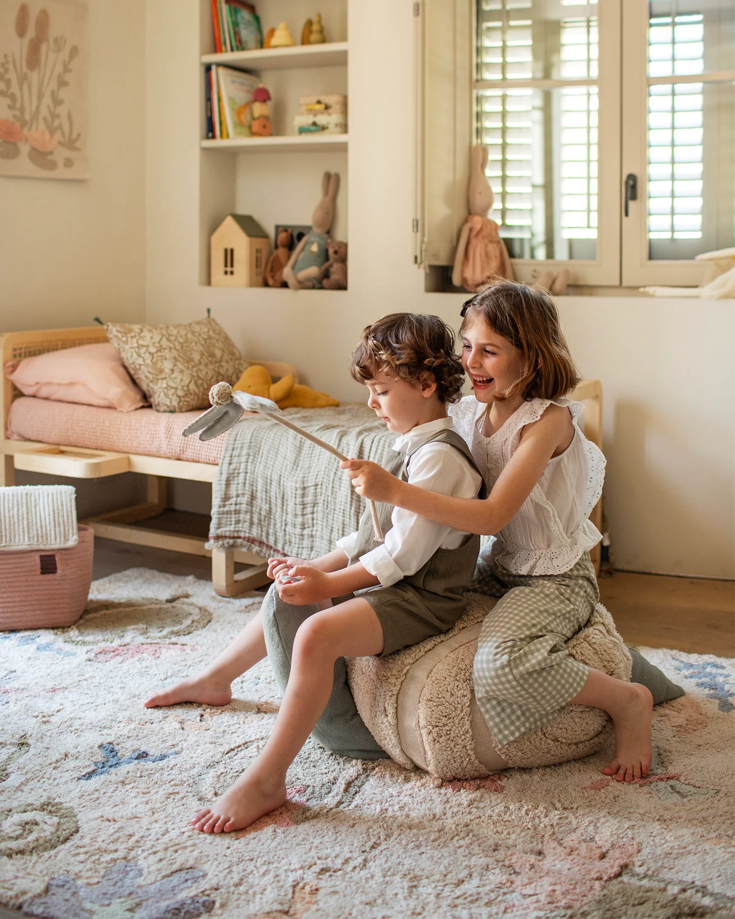 Lorena Canals Mr Snail pouf bambini cotone
