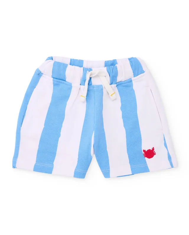 Tuc Tuc bermuda bambino blu righe ricamo granchio