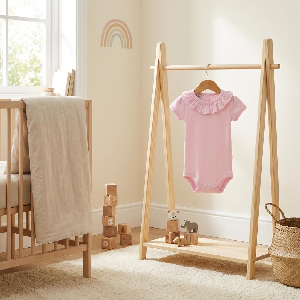 Babidu body neonato manica corta collo volant cotone bio