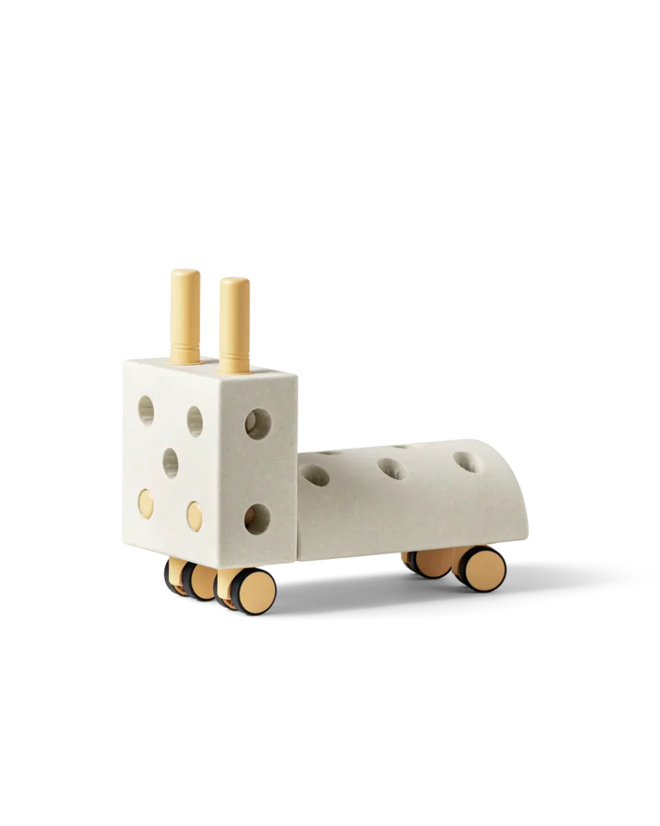 Modu Tiny Ride Set Sand-Honey cavalcabile costruzioni
