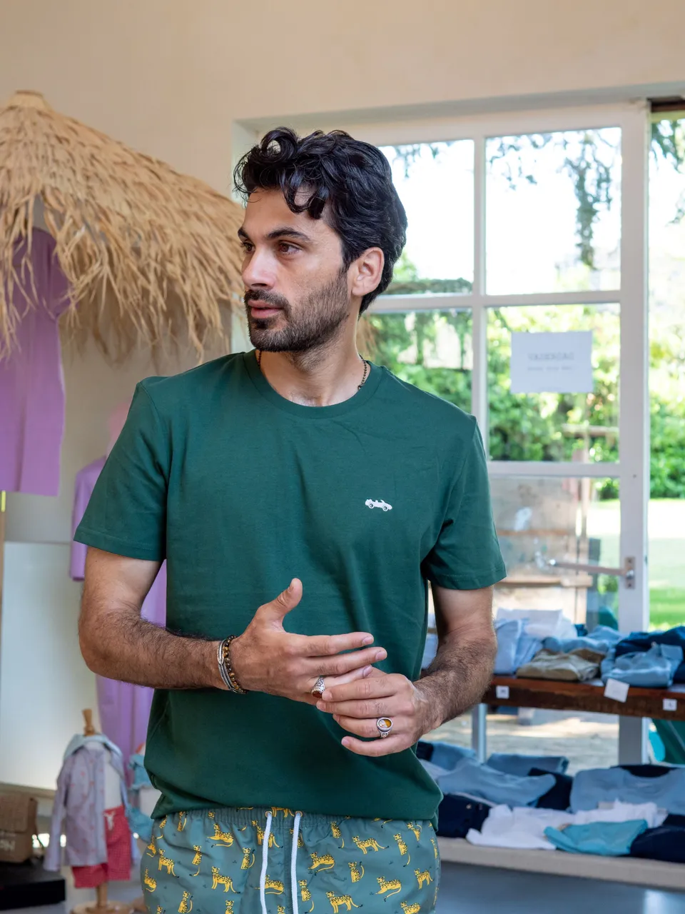 Ella and Rapha CABRIO t-shirt verde scuro in cotone organico