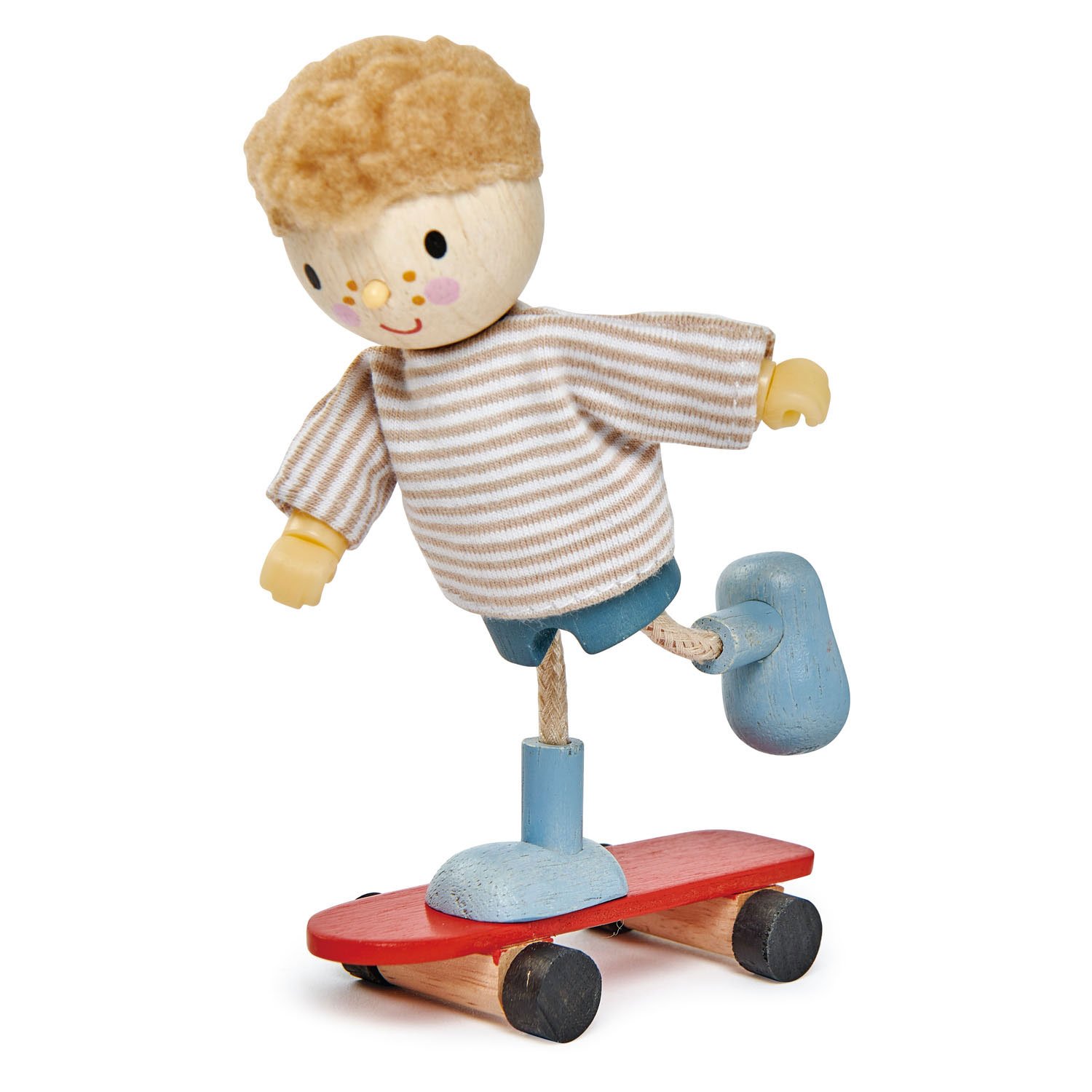 Tender Leaf Edward con Skateboard bambola in legno 10 cm
