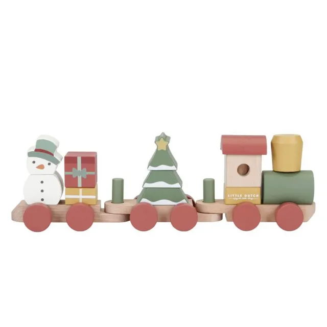 Little Dutch Stacking Train X-mas trenino legno Natale