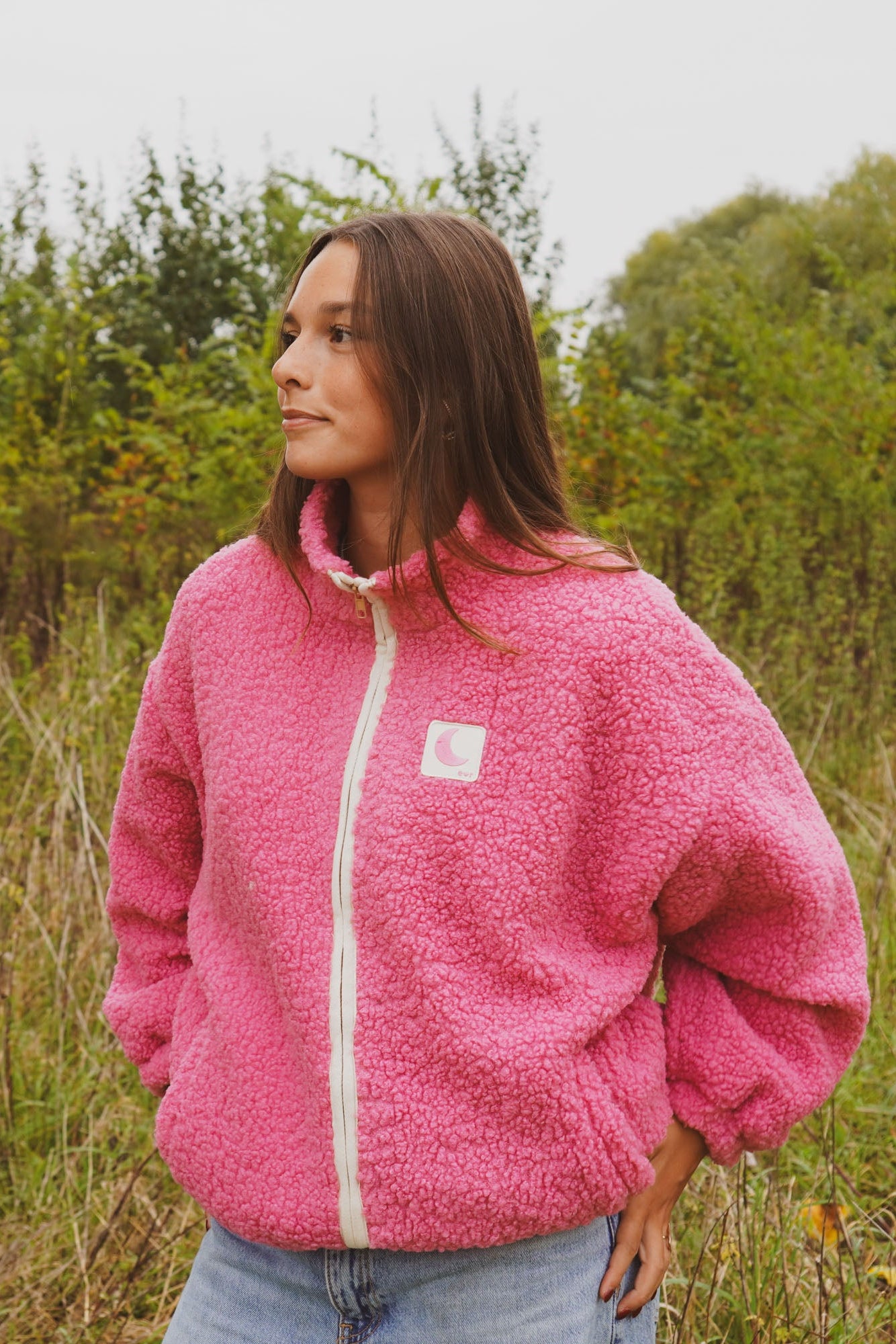 Ella and Rapha Teddy Jacket giacca rosa teddy calda
