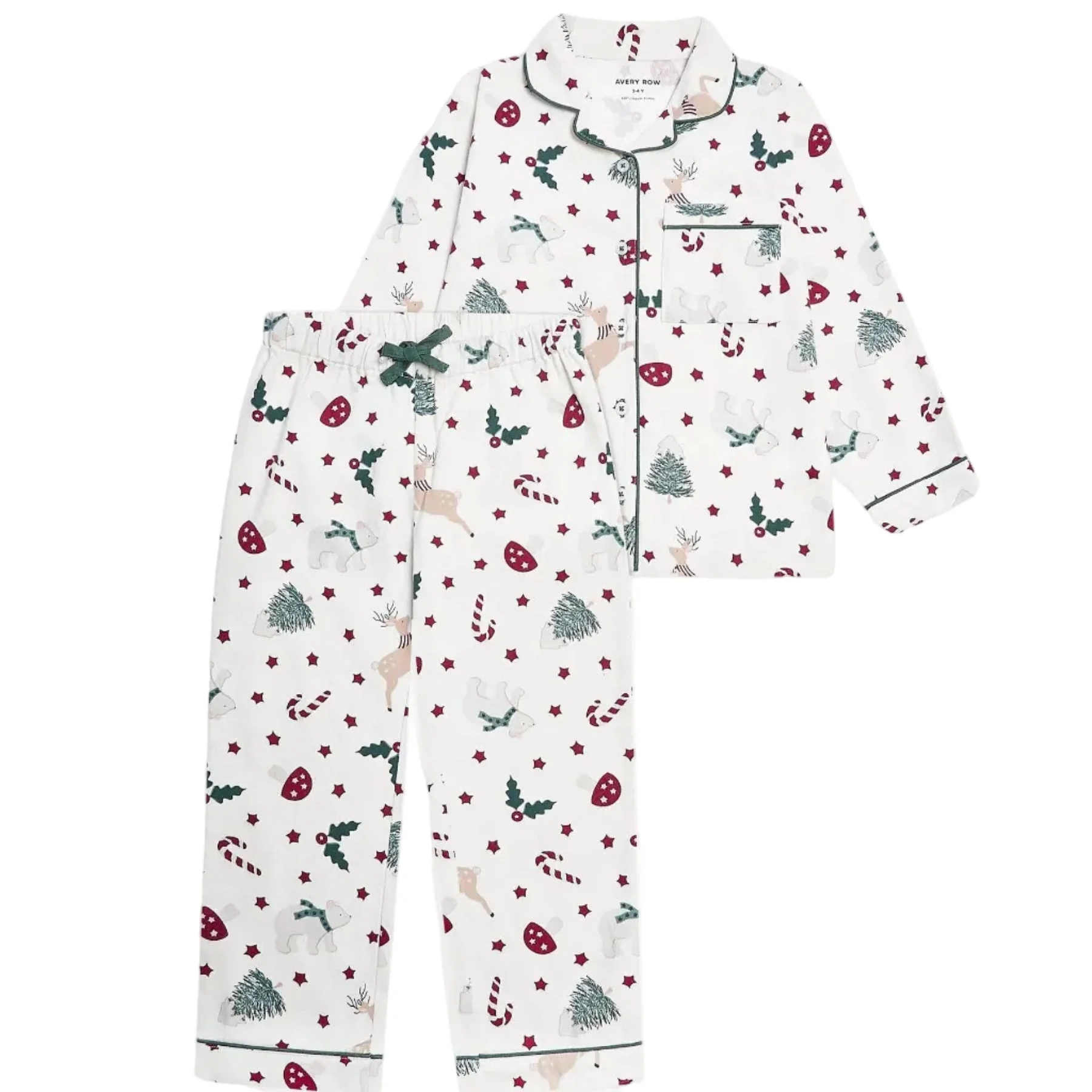 Avery Row Christmas Carousel pigiama bambini flanella bio