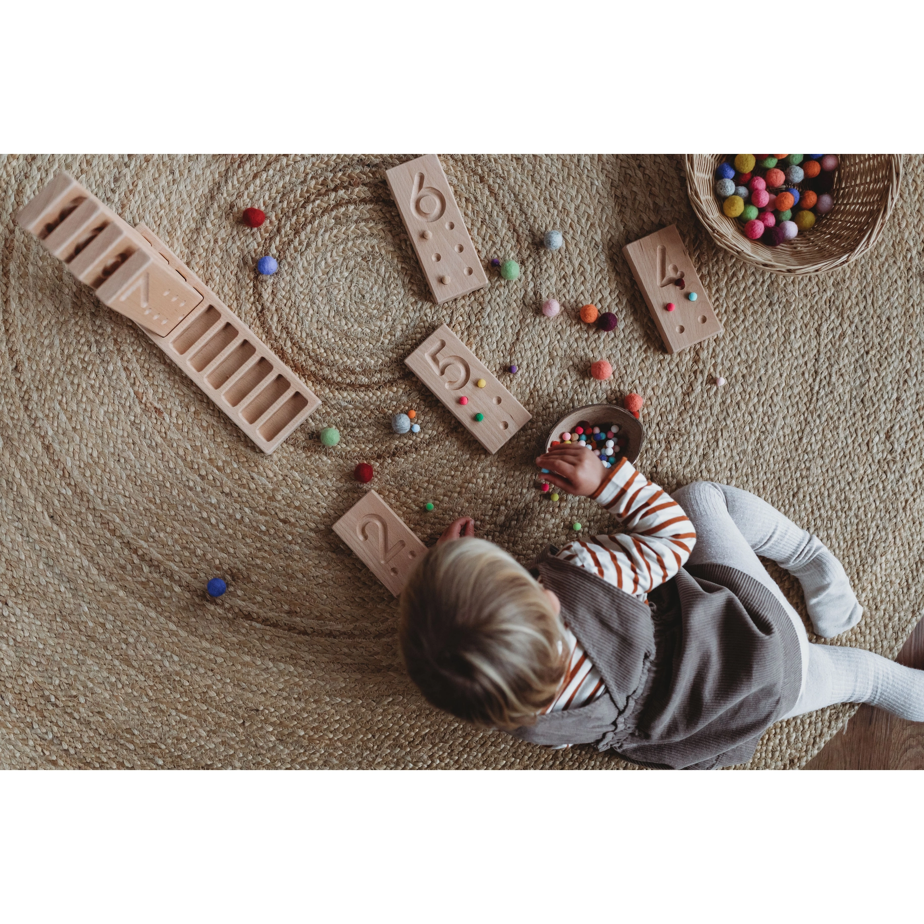 Little Coach House numeri 1-10 tavolette legno con supporto