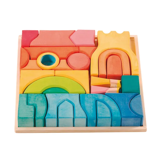 Ostheimer Castello arcobaleno set costruzioni legno con Re e Regina