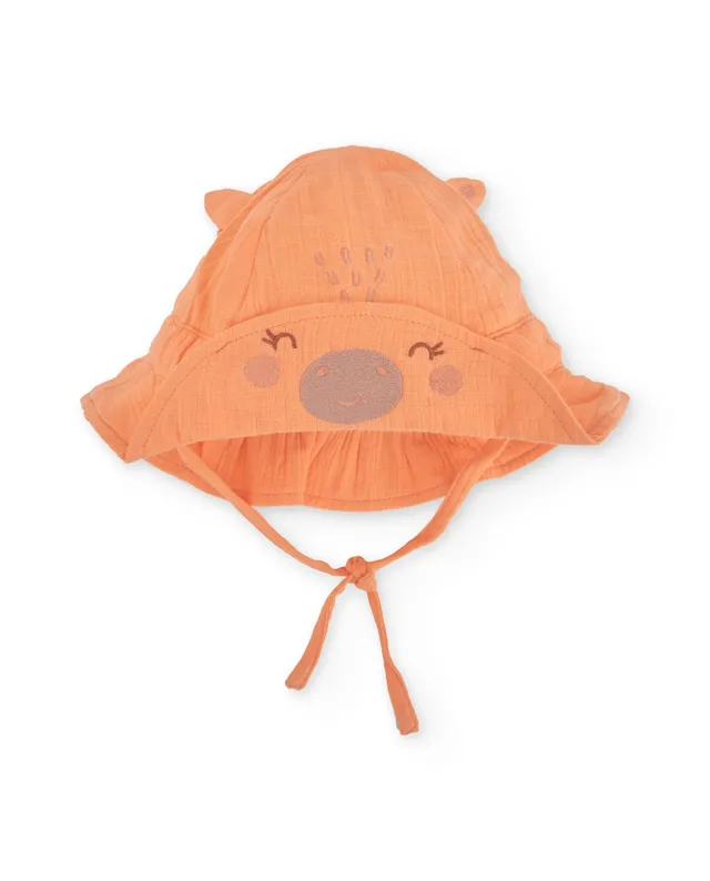 Tuc Tuc cappello neonata arancione con laccetti
