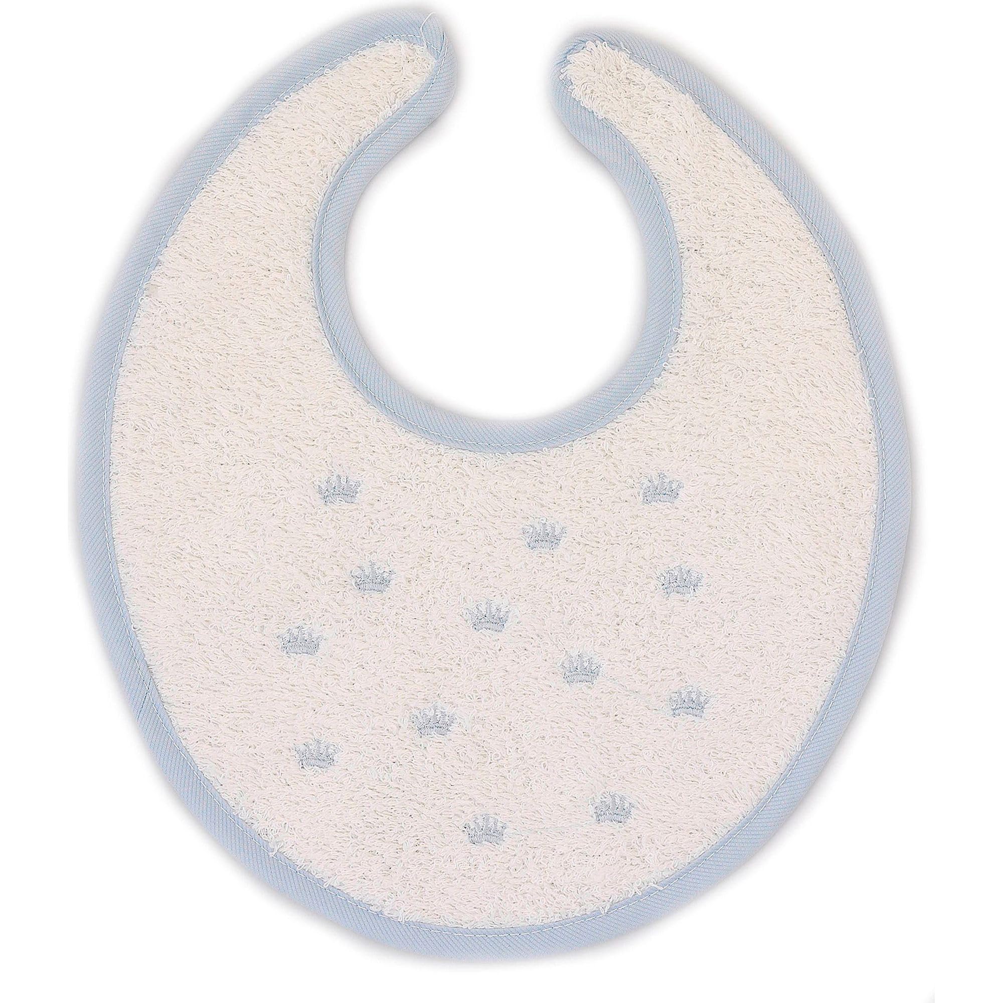 Babidu Bavaglino Celeste Cotone Velcro Girocollo Tondo
