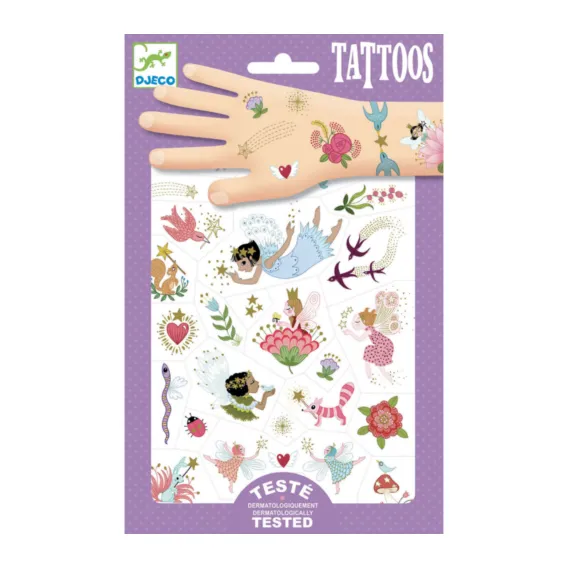 Djeco Fairy Friends tatuaggi bambini 2 fogli fate