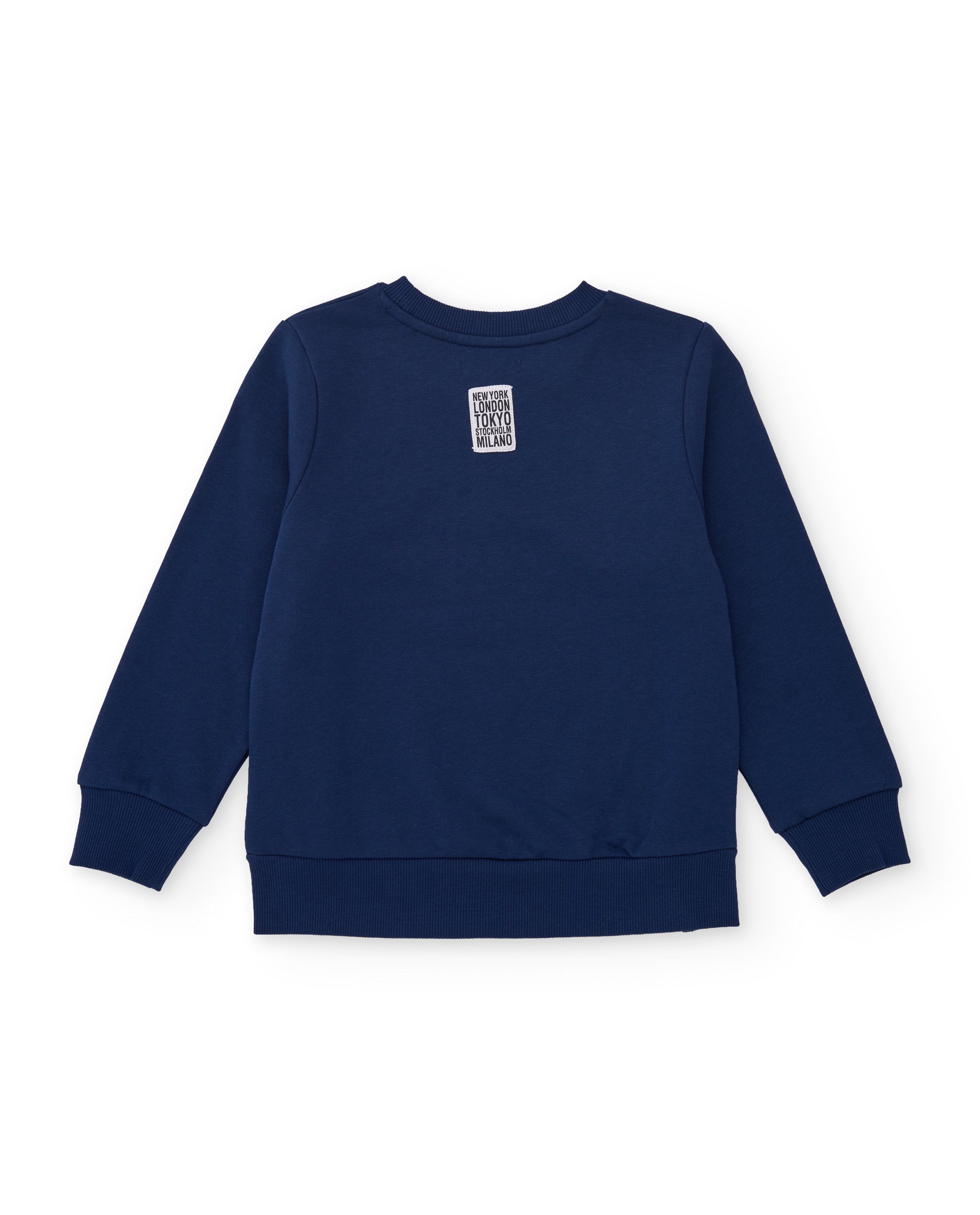 Tuc Tuc felpa bambino blu stampa urban zip laterale