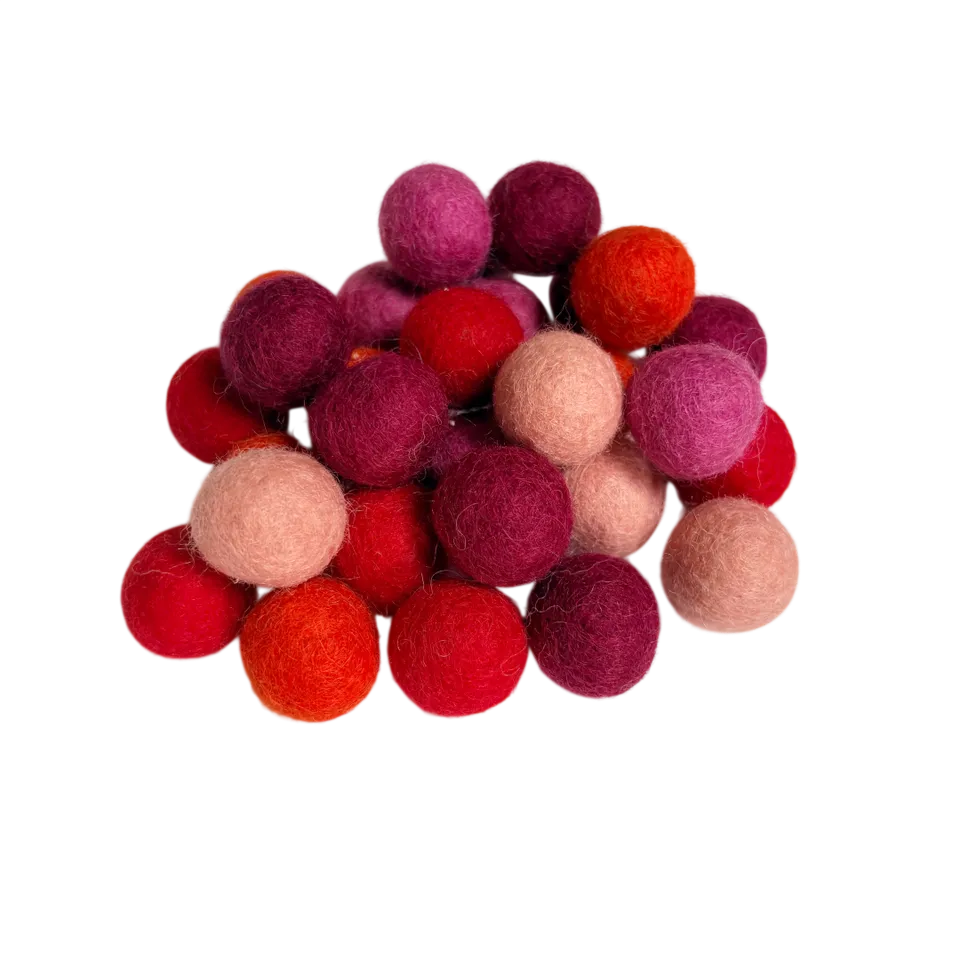 Palline feltro lana 2 cm pompon 30 pezzi estate