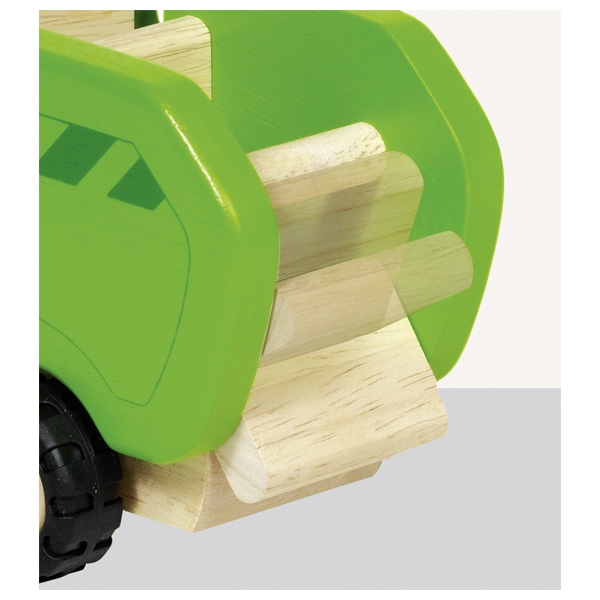 Goki camion nettezza urbana legno verde bimbi