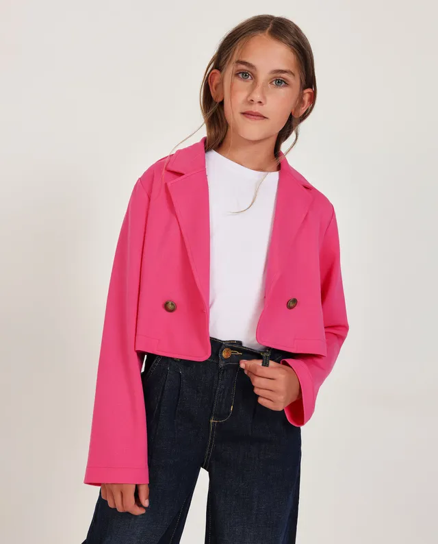 Tuc tuc blazer bambina fucsia doppiopetto maglia