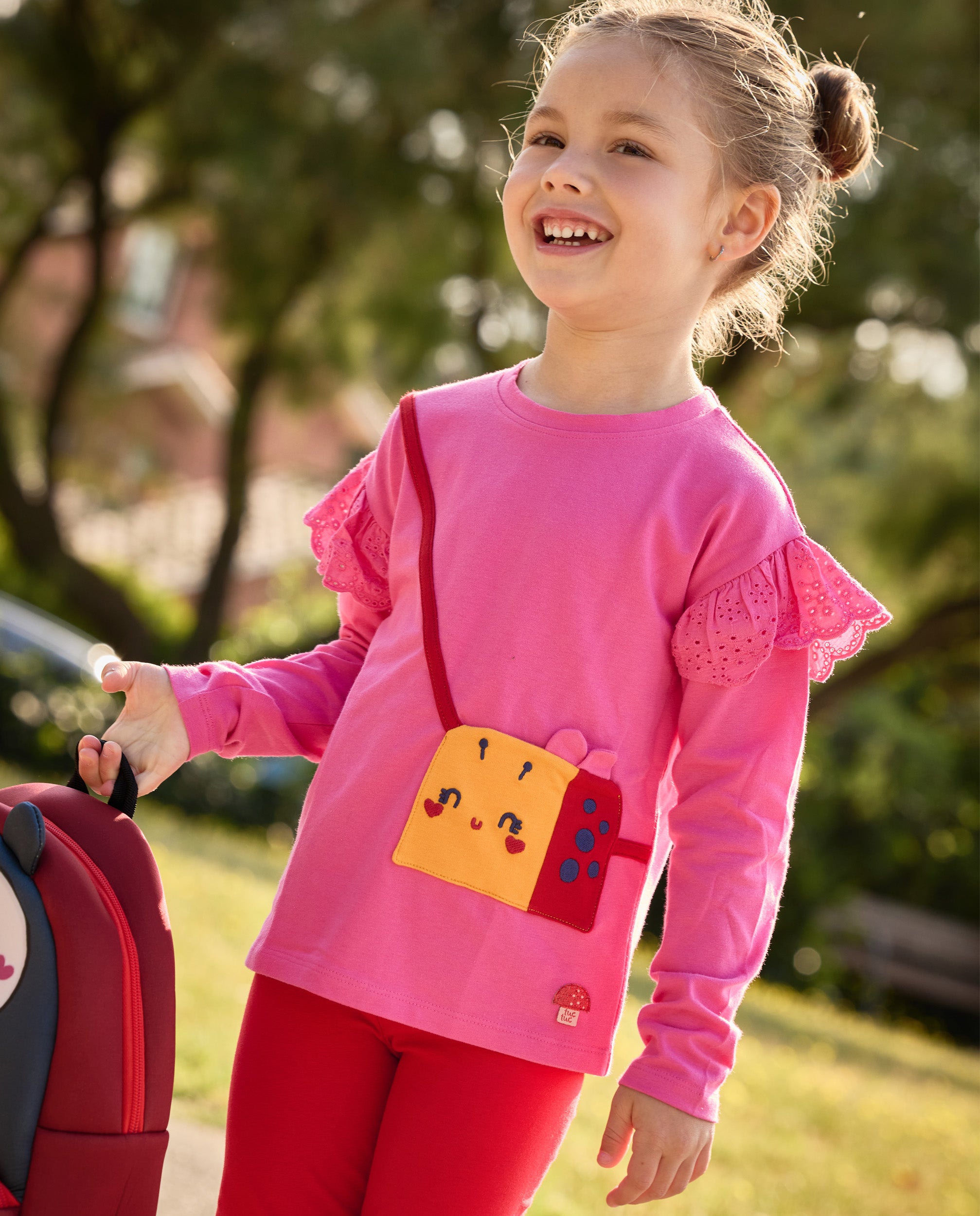 Tuc Tuc leggings bambina rossi fungo elastici
