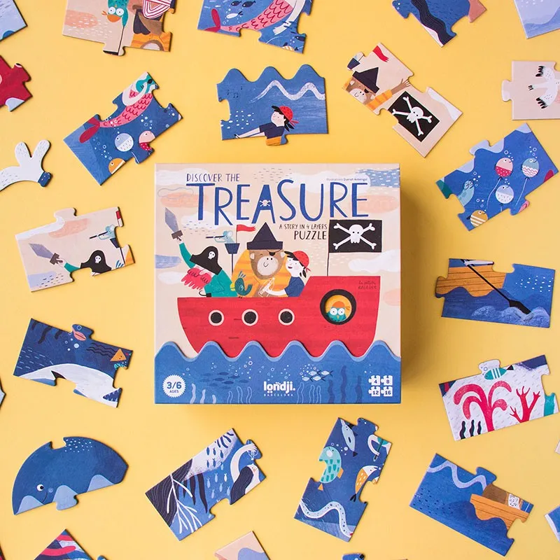 Londji Discover the Treasure puzzle pirati 4 livelli