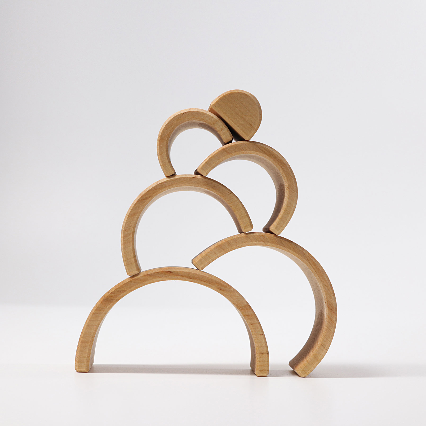 Grimm's Arcobaleno 6 Pezzi Naturale impilabile legno 17 cm