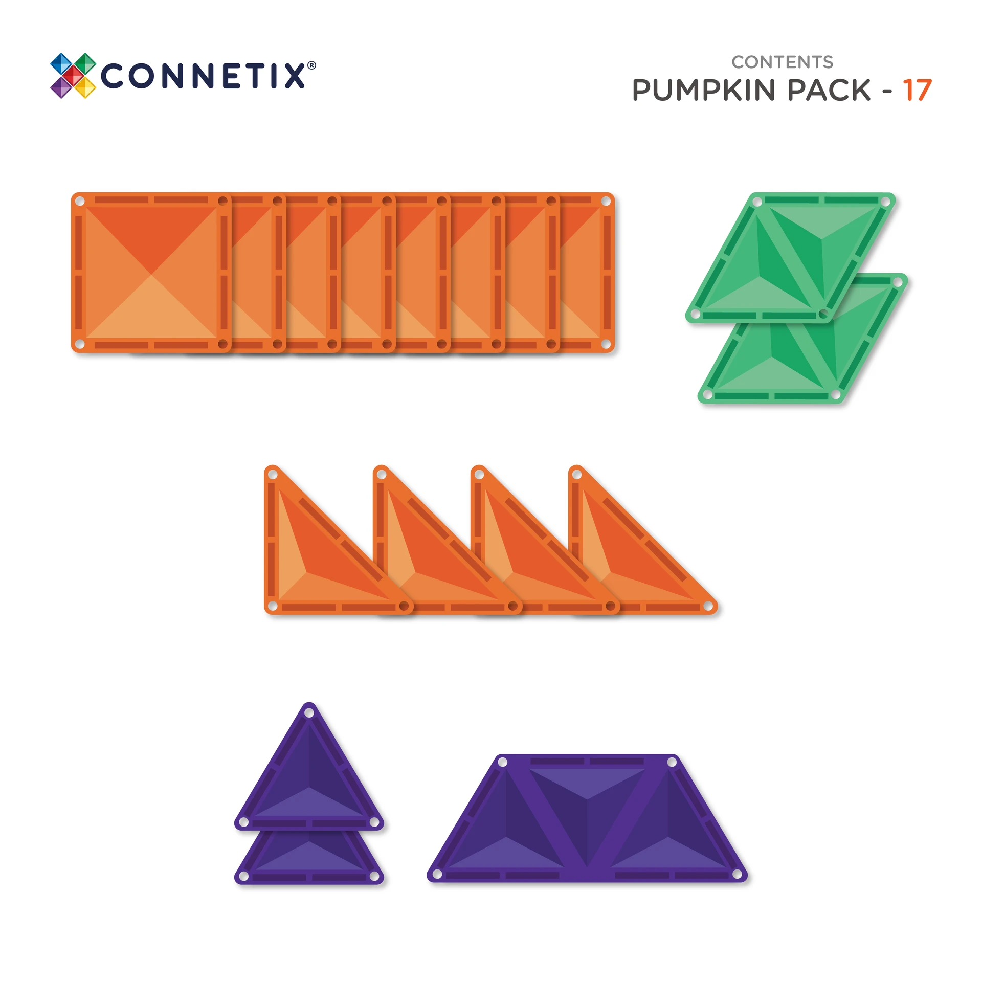 Connetix Halloween Pumpkin Pack costruzioni magnetiche 17 pezzi STEAM