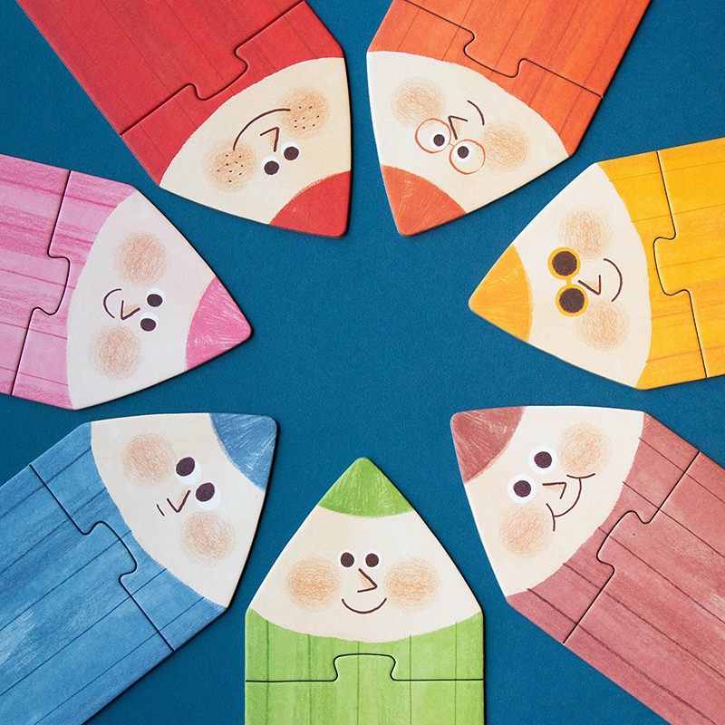 Londji My Colours Puzzle Bambini 7 Matite Reversibile