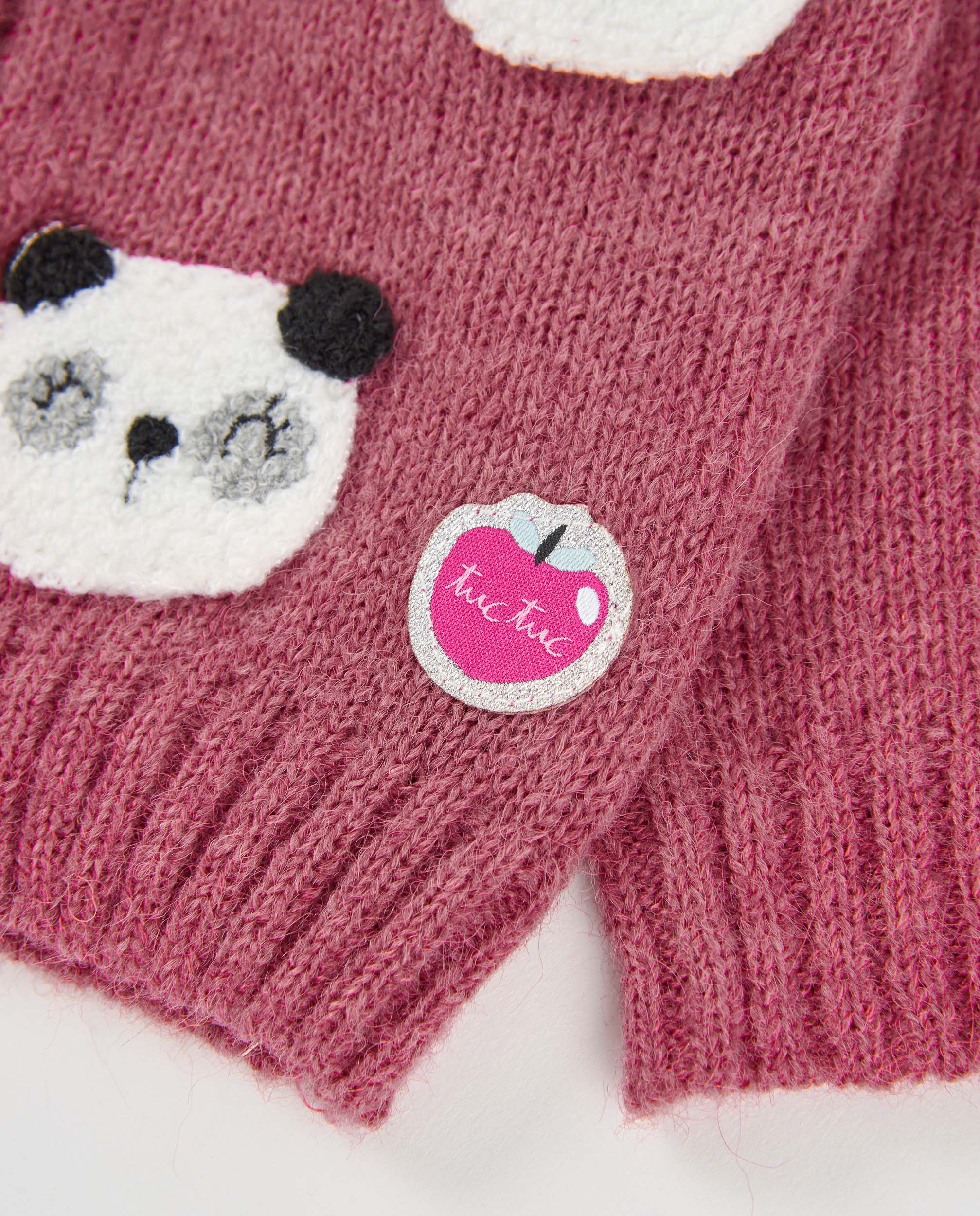 Tuc Tuc NY Fun cardigan bimba viola panda ricamato