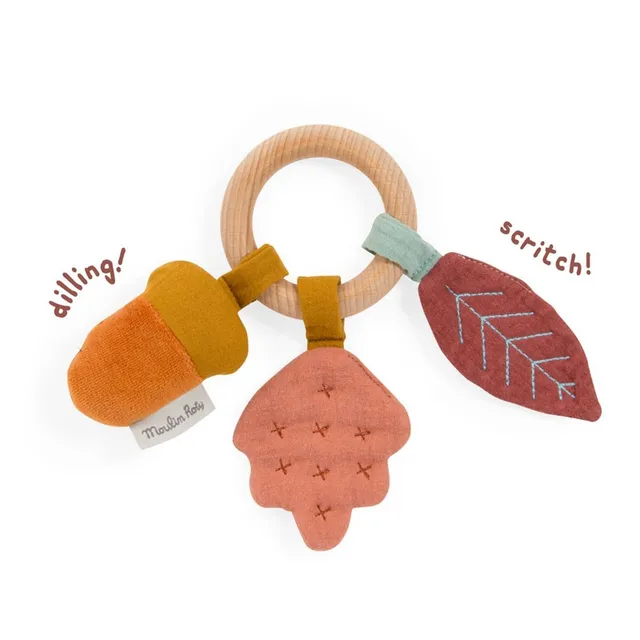 Moulin Roty Après la Pluie anello sensoriale foglie legno