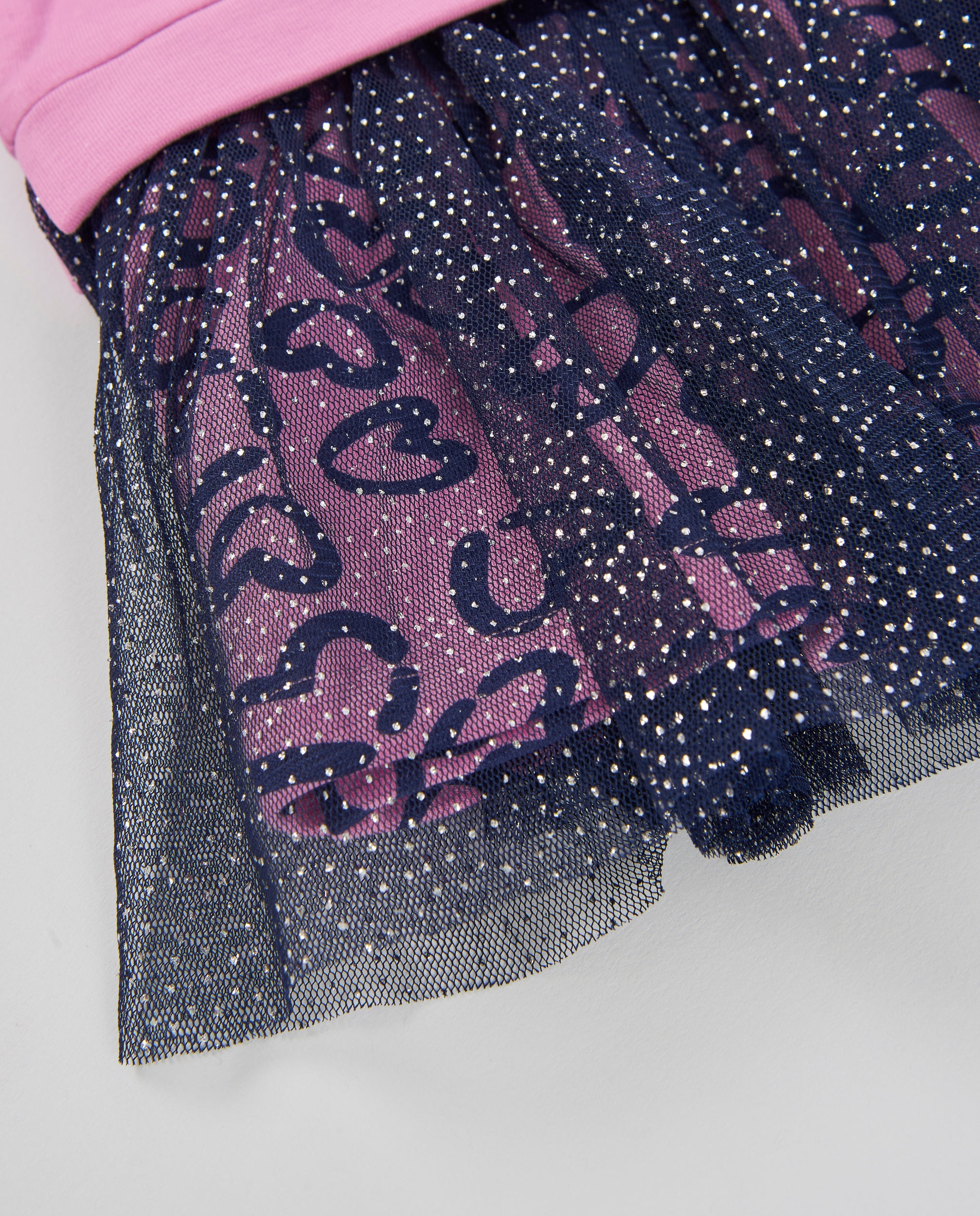 Tuc Tuc vestito bambina rosa felpa balze e tulle