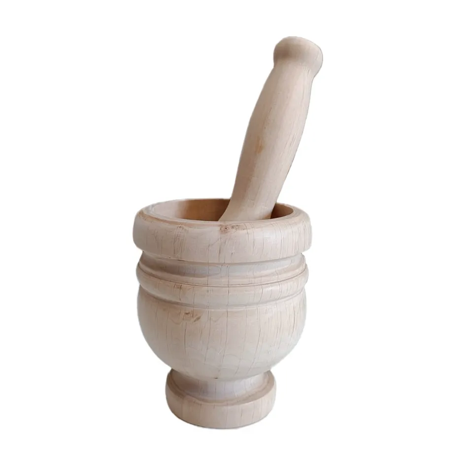 Mortaio in legno materiale euristico gioco Montessori