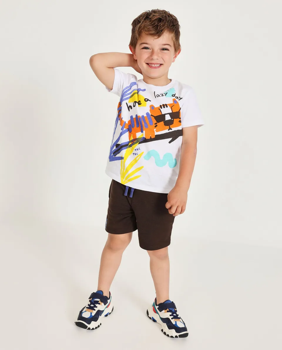 Tuc Tuc completo bambino tigre bianco 2 pezzi