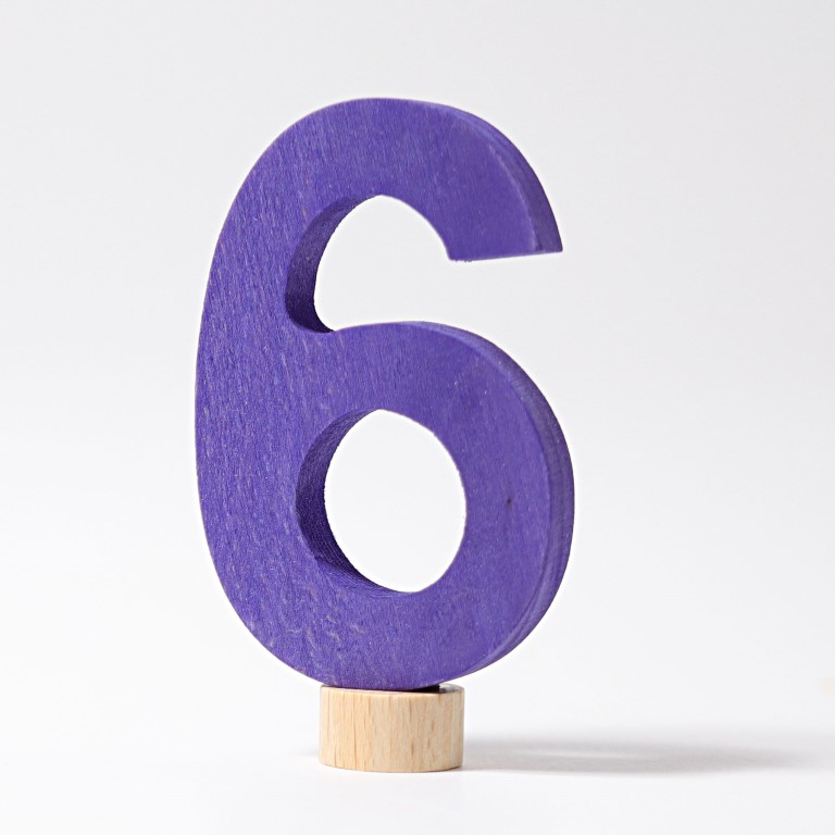 Grimm's Numero 6 decorazione legno dipinta a mano