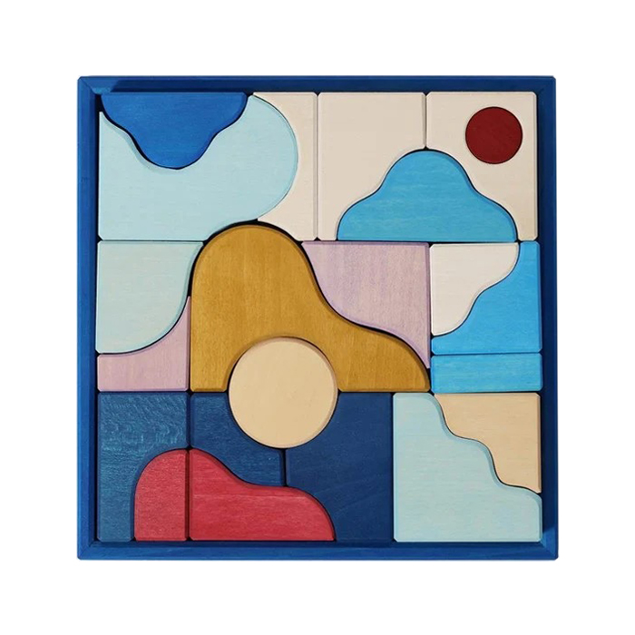 Grimm's Tiny Art Wave set costruzioni legno Small con vassoio