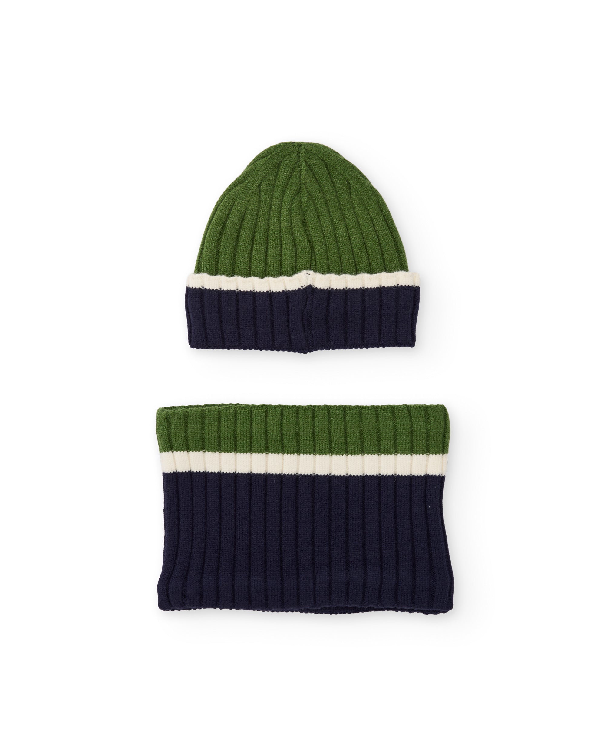Tuc Tuc Set Cappello Scaldacollo Bimbo Blu Rigato