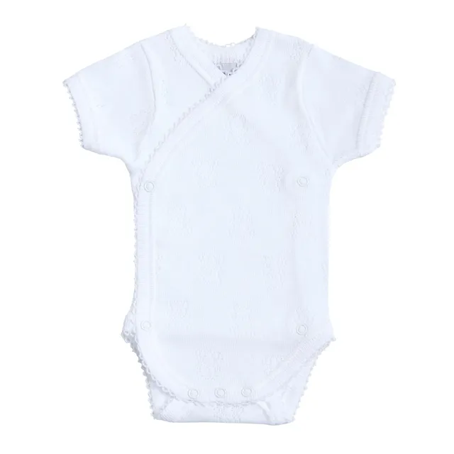 Babidu body incrociato prematuro bianco cotone orsetti