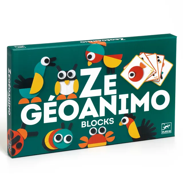Djeco Ze Geoanimo Blocks gioco forme legno 29 pezzi