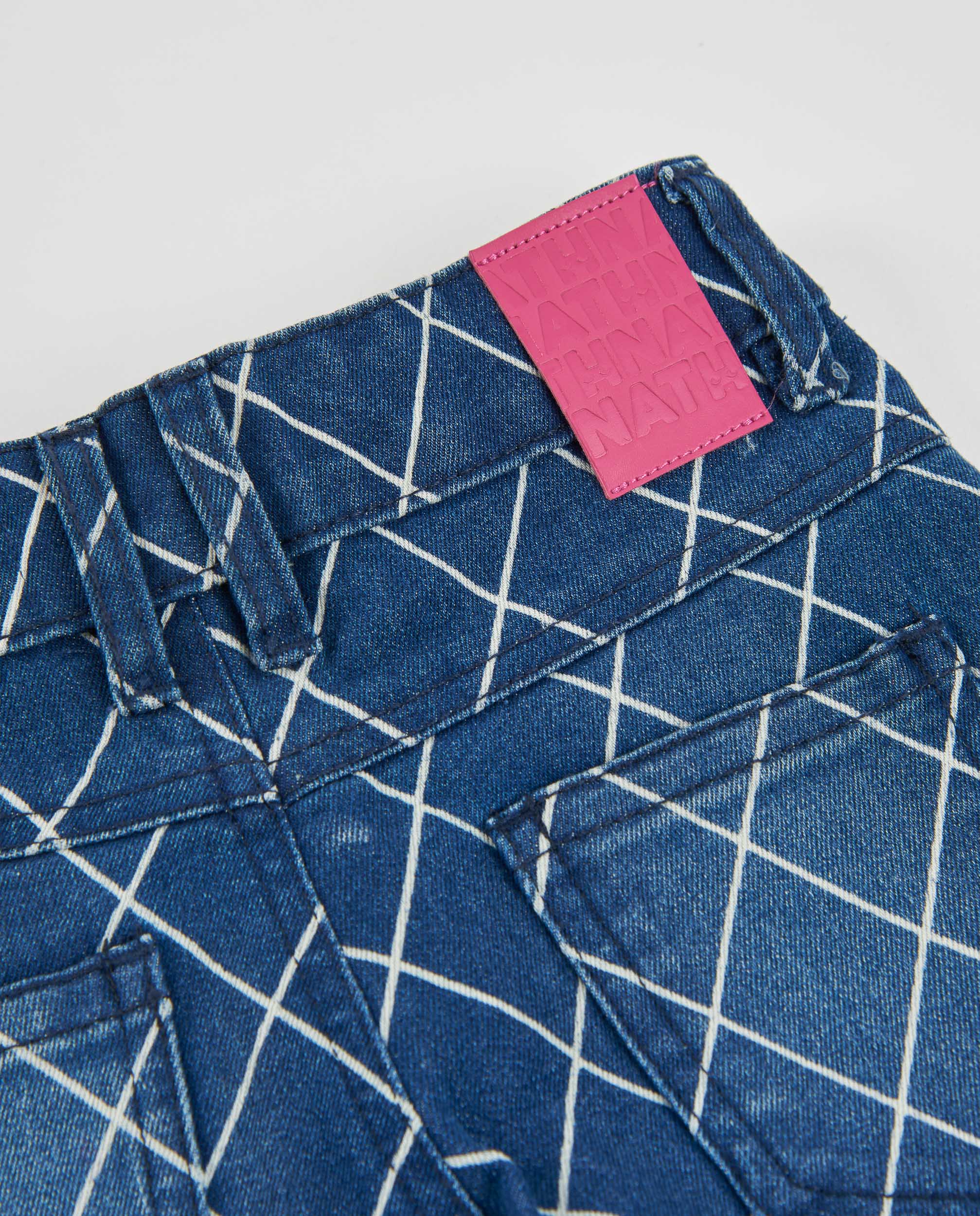 Tuc tuc jeans dritti bambina stampa geometrica blu
