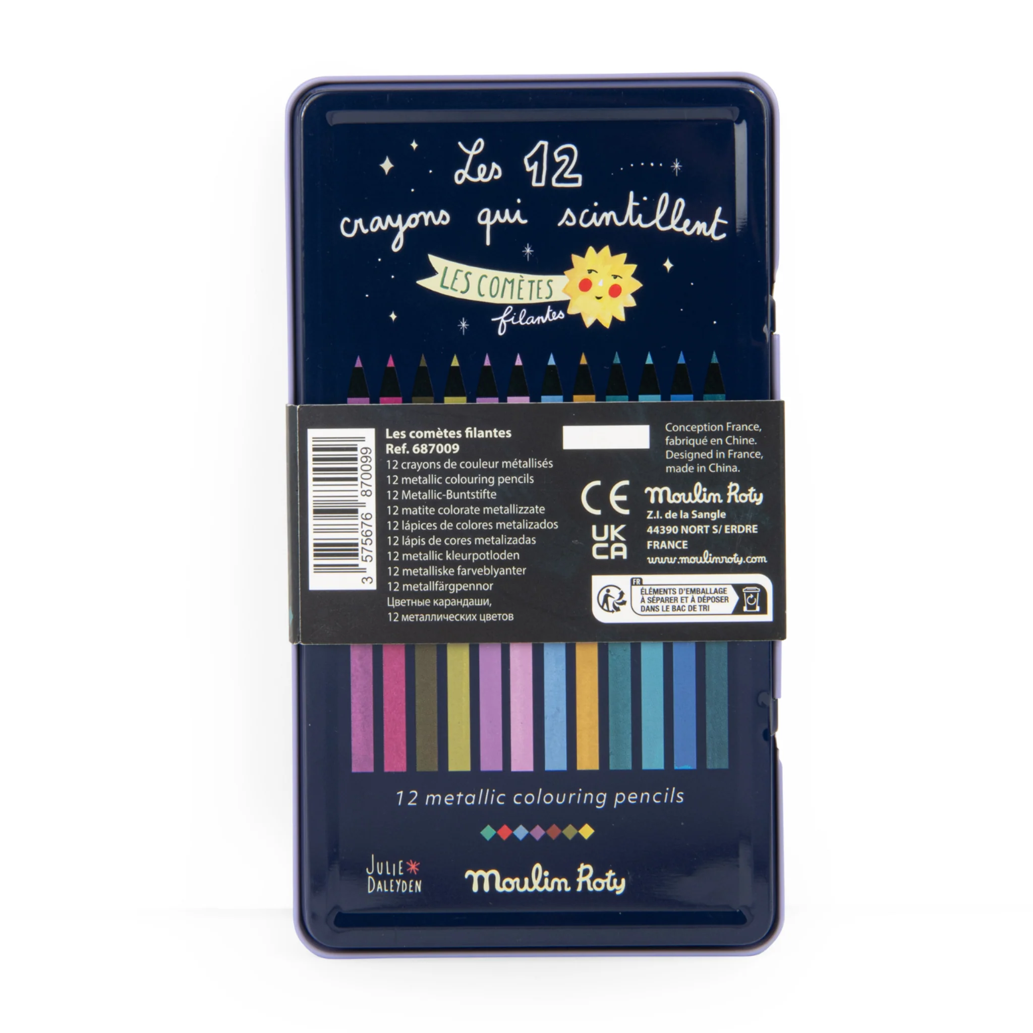 Moulin Roty Les Cometés Filantes matite metallizzate 12 pz