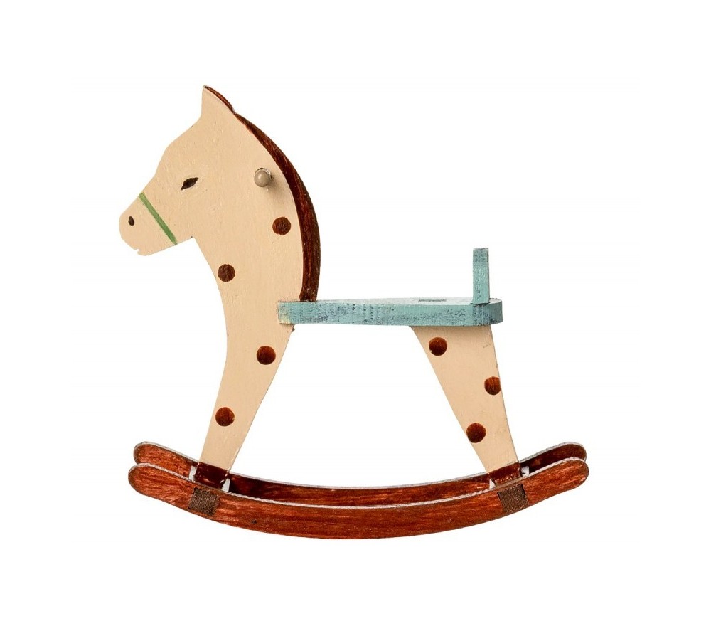 Maileg Cavallo a Dondolo Maculato Gioco in Legno per Topi