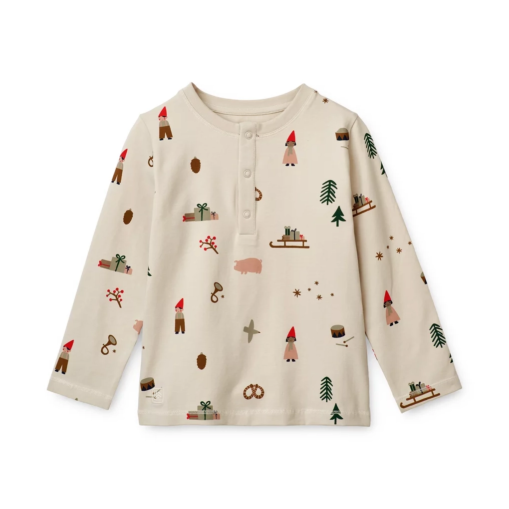 Liewood Holiday pigiama bimbo cotone bio natalizio