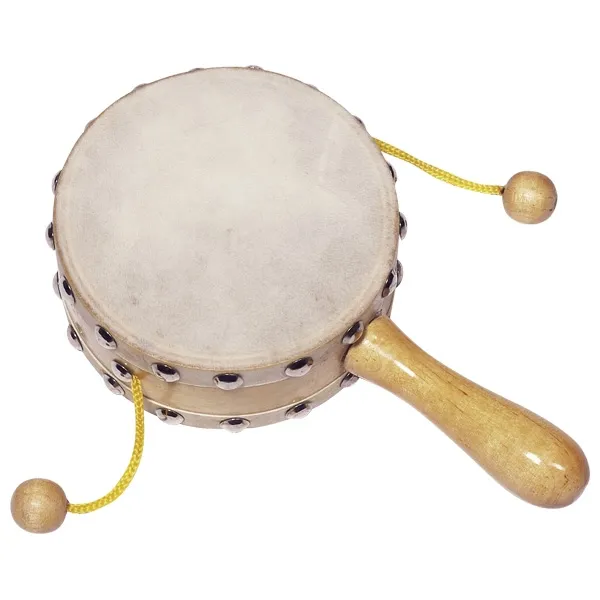 Goki tamburo a palline sonaglio legno 10 cm