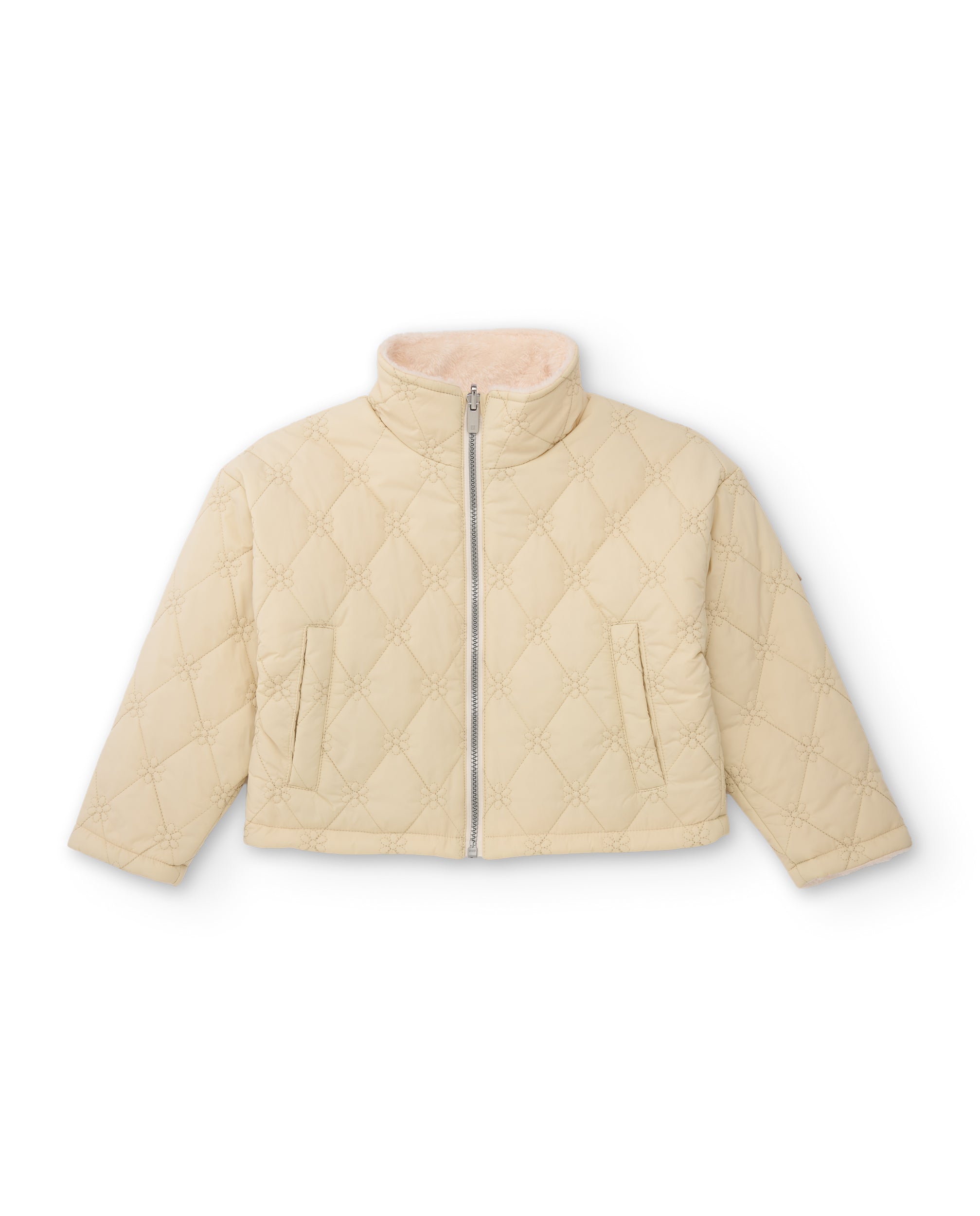 Tuc tuc giacca reversibile bambina crudo pelliccia ecologica