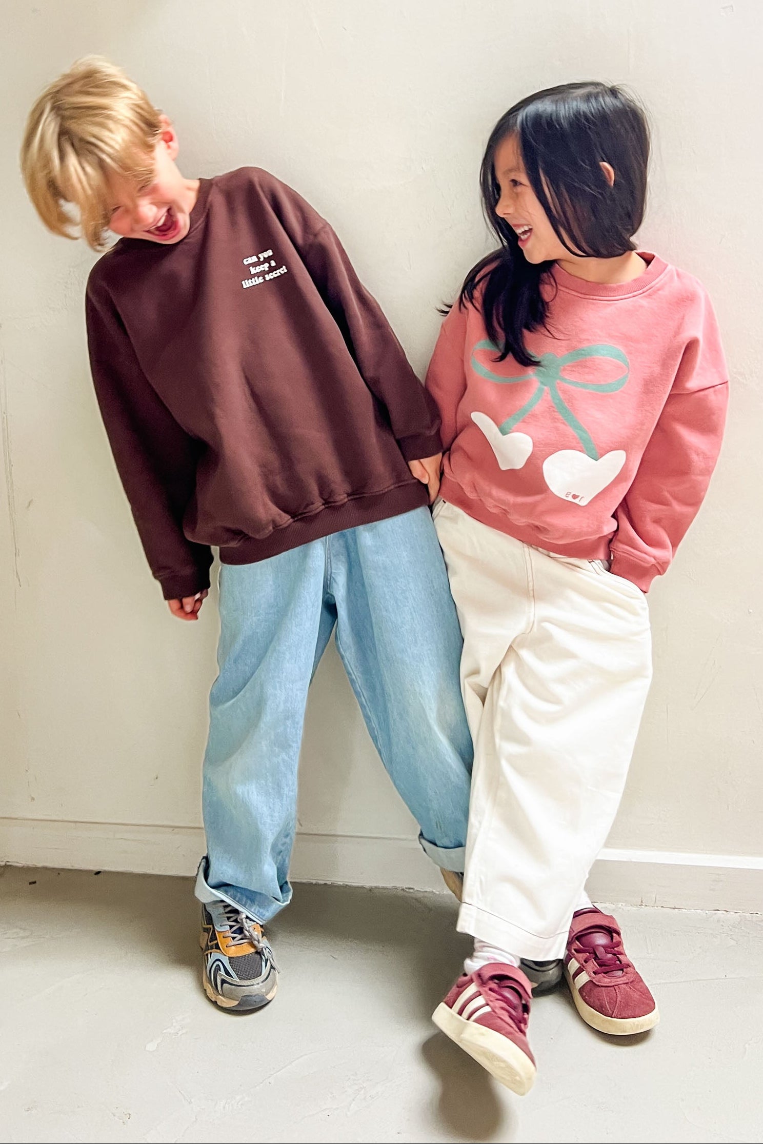 Ella and Rapha I Cherish You felpa bambina amarena cotone
