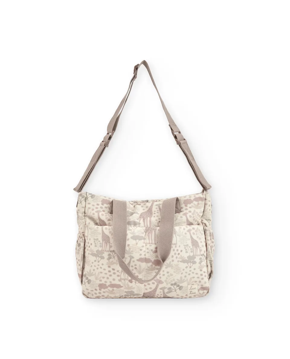 Tuc Tuc borsa fasciatoio beige giraffa tessuto