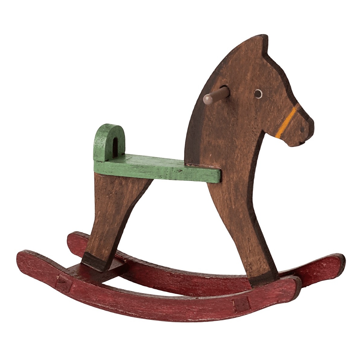 Maileg Mini cavallo a dondolo topo in legno 8,5 cm