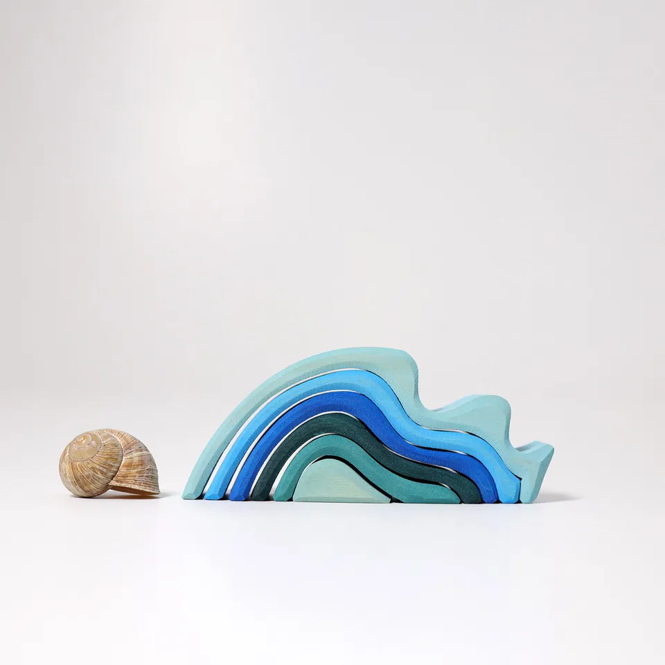 Grimm's Onde Mini impilabile legno 6 pezzi toni freddi