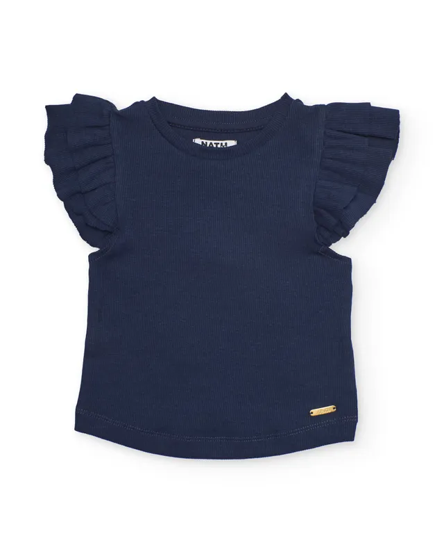 Tuc Tuc top bambina coste blu navy volant