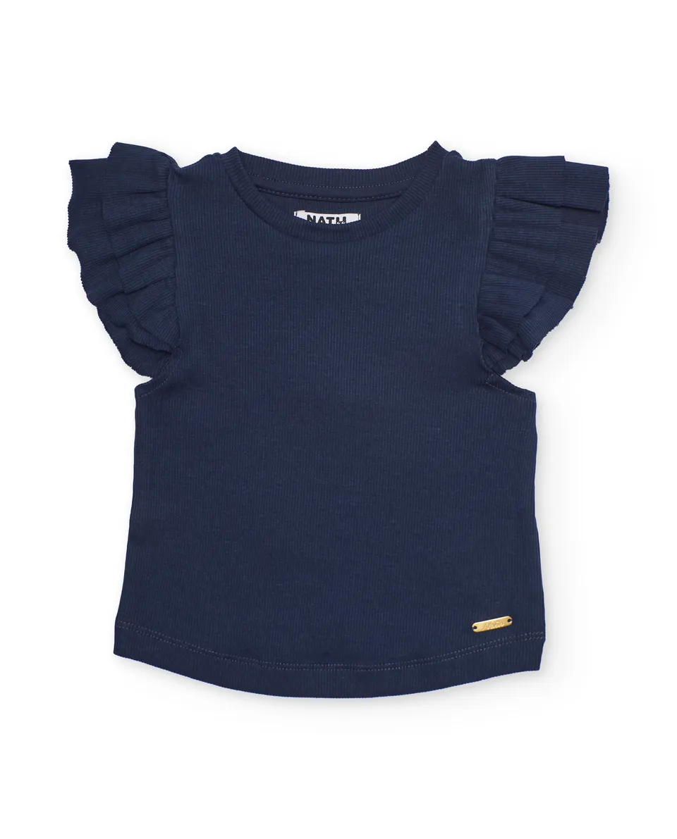 Tuc Tuc top bambina coste blu navy volant