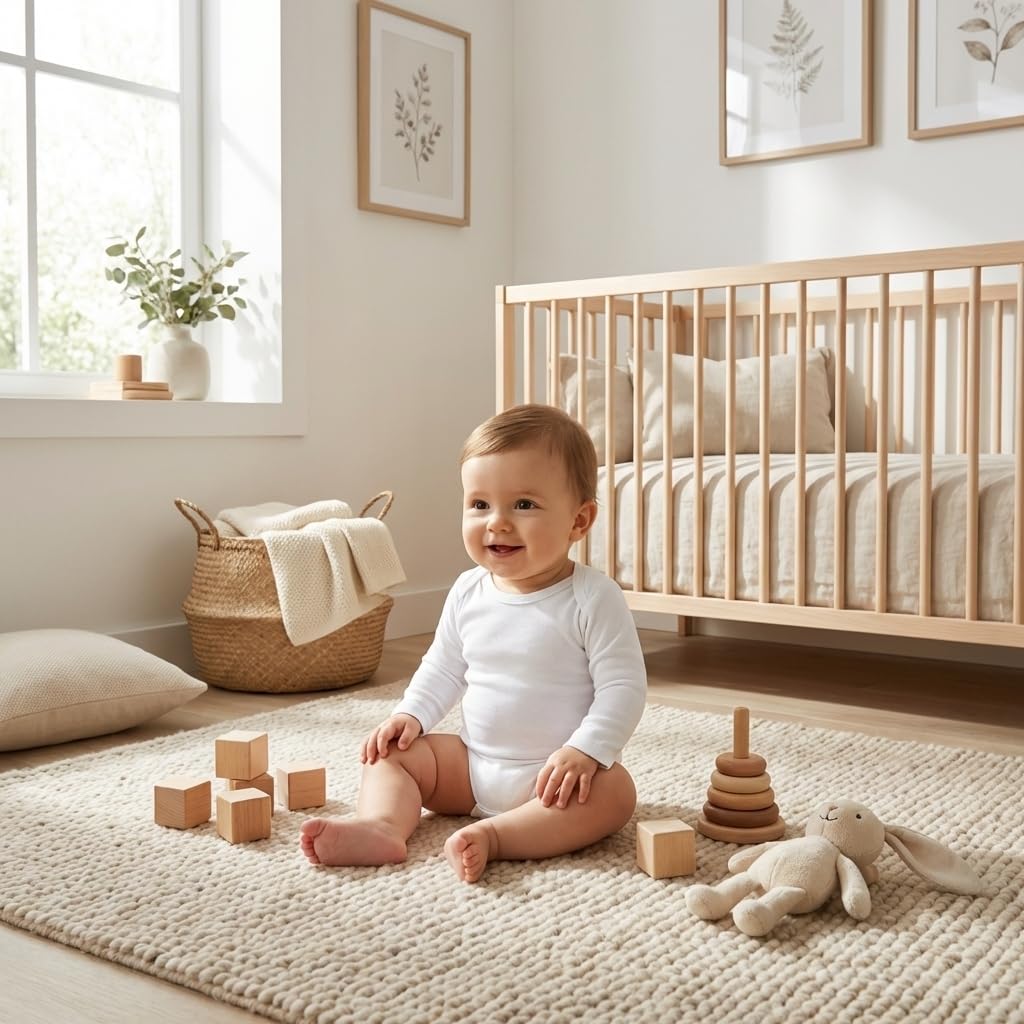 Babidu Body manica lunga collo americano bianco 9-12 mesi cotone