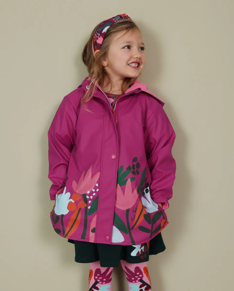 Tuc Tuc Geo-Logic giacca antipioggia bambina viola floreale
