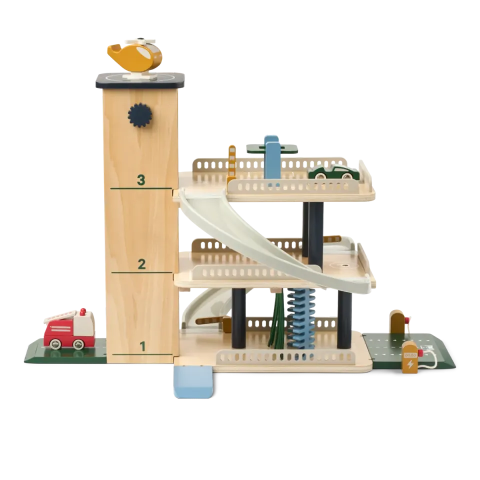 Liewood Jordy garage multipiano in legno con veicoli